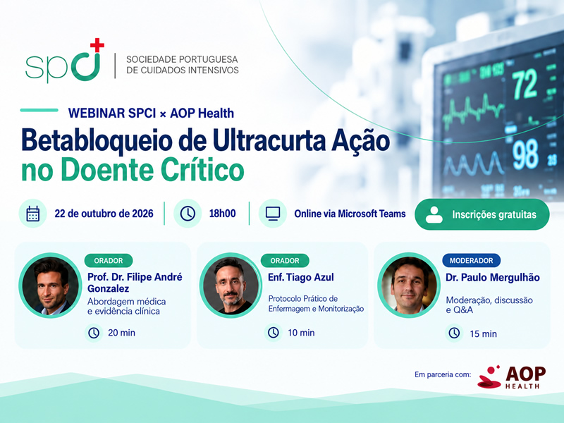 Webinar SPCI × AOP Health - Betabloqueio de Ultracurta Ação no Doente Crítico