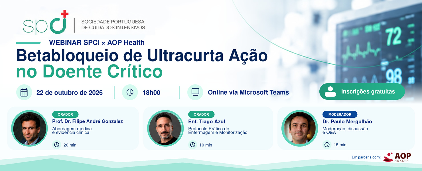 Webinar SPCI × AOP Health - Betabloqueio de Ultracurta Ação no Doente Crítico